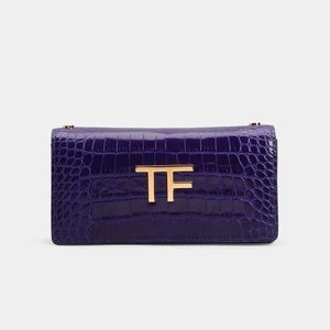 NEW TOM FORD MINI TF CROC-EMBOSSED CLUTCH BAG